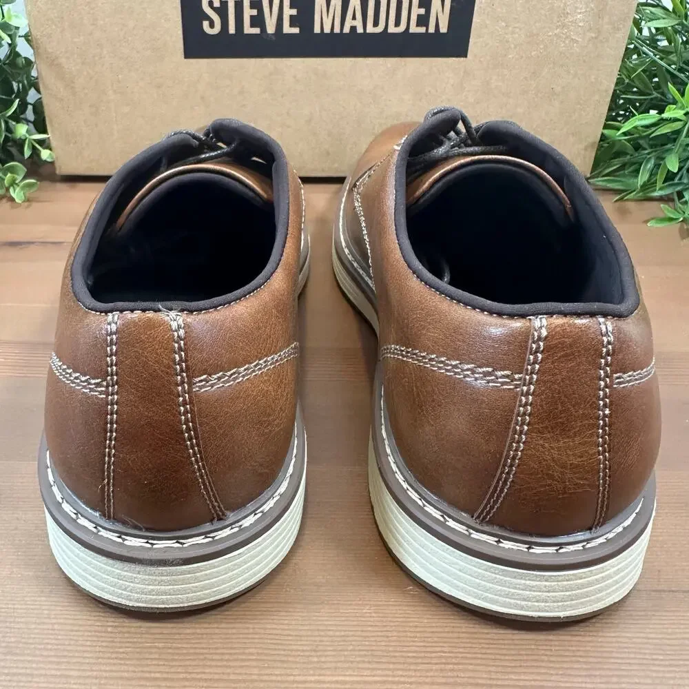 Steve Madden Men's‎ P-Jansen Cognac Oxfords Shoes Size 9